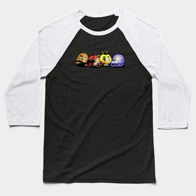 Five Nights at Freddy's 3 Pixel art Ending heads Baseball T-Shirt by GEEKsomniac